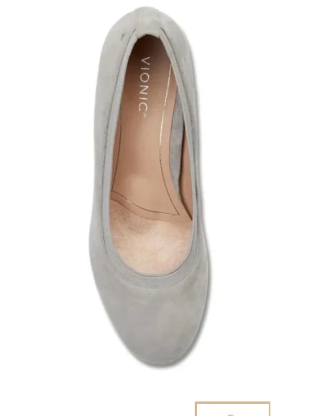 Vionic Olympia Natalie pumps. Classic Gray Suede Block Heel Pumps -like new 8.5